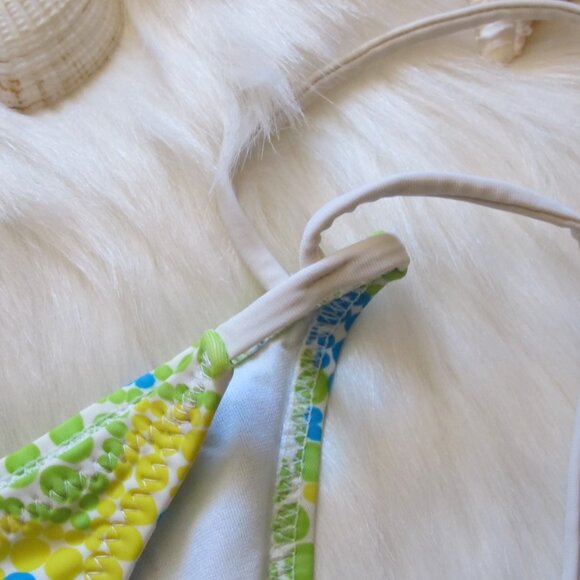 3/$15 Dotted Chevron Blue Green Yellow Bikini - Picture 4 of 6